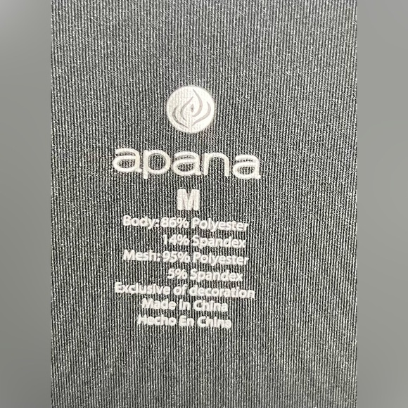 APANA ACTIVEWEAR- Black- Size: M- Gym - Picture 6 of 6